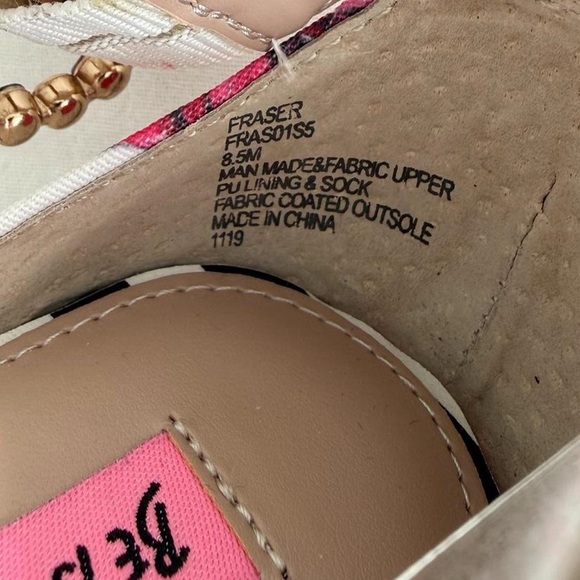 Betsey Johnson Fraser white & pink floral espadrille wedge sandals - Picture 7 of 7